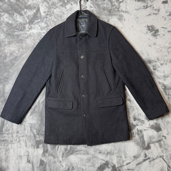 J.Crew University Jacket Coat Black Size Small Black Long Sleeve Button Up - Picture 1 of 7